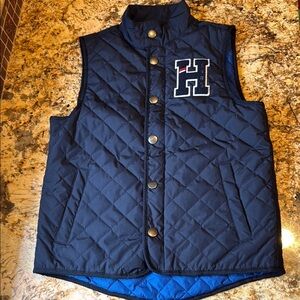 Tommy Hilfiger Vest Navy Blue Quilted Sporty Style and Varsity H Kids Size 8-10